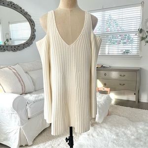 Anthropology Knitted & Knotted Cold Shoulder Sweater Top
